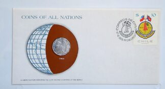 Chile Coin Of All Nations Stamped Envelope Franklin Mint C.O.A