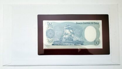 Chile Banknote 50 Peso No.1382302 Franklin Mint Back
