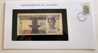 Ghana Banknote 2 Cedis No Bg0966495 From Franklin Mint