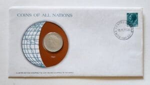 Italy Mint Coin Stamped Envelope Franklin Mint with C.O.A