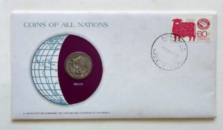 Mexico Coin Of All Nations Stamped Envelope Franklin Mint C.O.A