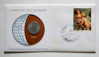 Paraguay Coin Of All Nations Stamped Envelope Franklin Mint C.O.A