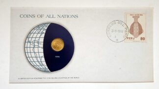 Peru Coin Of All Nations Stamped Envelope Franklin Mint C.O.A
