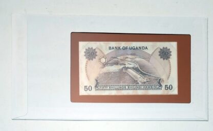 Uganda Banknote 50 Shilling No. 596356 Franklin Mint Back