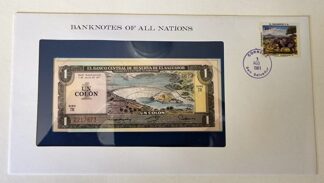 El Salvador Banknote 1 Colon No 2217673 South America Country From Franklin Mint