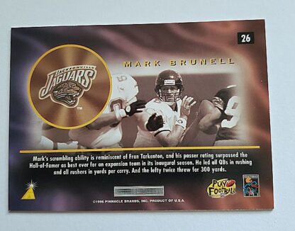 Mark Burnell Pinnacle 1996 Card #26 Jacksonville Jaguars Back