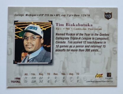 Tim Biakabutuka Absolute Beginnings Playoffs 1997 Card #113 North Carolina Panthers back