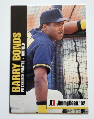 Barry Bonds Jimmy Dean 1992 MLB Trading Card #2 of 18 Pittsburgh Pirates