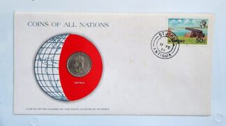 Antiqua Coin Stamped Envelope A North America Island From Franklin Mint with C.O.A