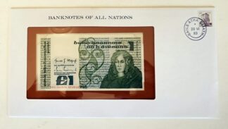 Ireland Banknote Ireland 1 Pound No LHG 742978 09-09-82 With Information Card