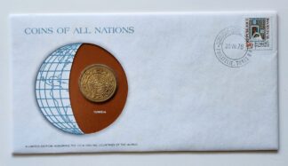 Tunisia Coin Stamped Envelope An Africa Country From Franklin Mint with C.O.A