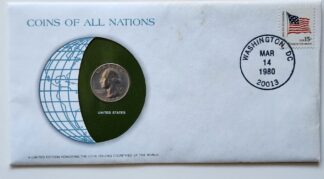 United States Coin Stamped Envelope North America Country Franklin Mint C.O.A