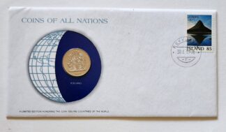 Iceland Coin Stamped Envelope An Europe Country From Franklin Mint with C.O.A