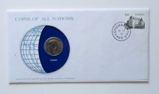 Sweden Coin Stamped Envelope An Europe Country From Franklin Mint with C.O.A