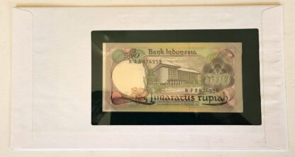 Indonesia Banknote Asia Country 500 Rupaih No RJS076358 With Information Card Back