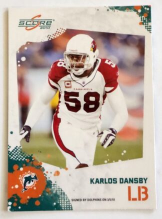 Karlos Dansby Score 2010 NFL Trading Card #5 Miami Dolphins