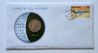 Saint Lucia Stamped Envelope A North America Island From Franklin Mint with C.O.A