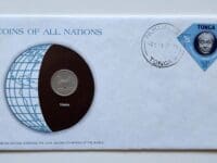 Tongo Mint Coin Stamped Envelope Oceania Country Franklin Mint