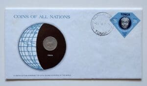 Tonga Mint Coin Stamped Envelope Oceania Country Franklin Mint