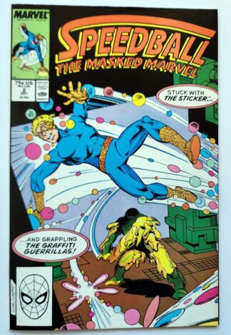 Speedball The Masked Marvel Comic Issue #2 October 1988 "Stuck on You"