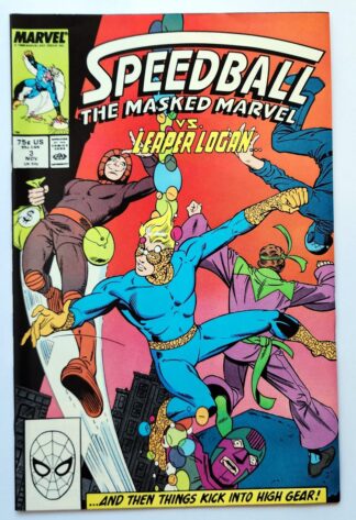 Speedball The Masked Marvel Comic Issue #3 November 1988 "Leaper Logan"