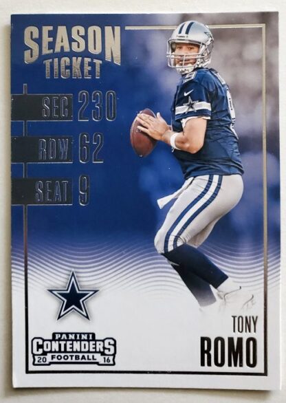 Tony Romo Panini Contenders 2016 NFL Trading Card #1 Dallas Cowboys