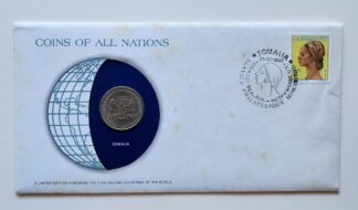 Somalia Coin Stamped Envelope An Africa Country From Franklin Mint with C.O.A