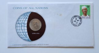 Sierra Leone Coin Stamped Envelope an Africa Country from Franklin Mint with C.O.A