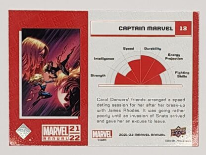 Captain Marvel Upper Deck 2021 Marvel Comic Card #13 Back