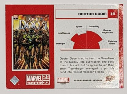 Doctor Doom Marvel Upper Deck 2021 Marvel Comic Card #18 Back