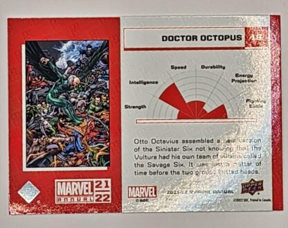 Doctor Octopus Marvel Upper Deck 2021 Marvel Comic Card #19 Back