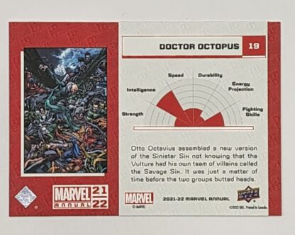 Doctor Octopus Upper Variant Deck 2021 Marvel Comic Card #19 Back