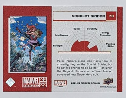 Scarlet Spider Variant Upper Deck 2021 Marvel Comic Card #73 back