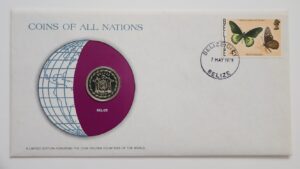 Belize Coin Stamped Envelope From Franklin Mint