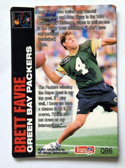 Brett Favre Action Packed 1994 Quarterback Challenge #QB6 Green Bay Packers Back