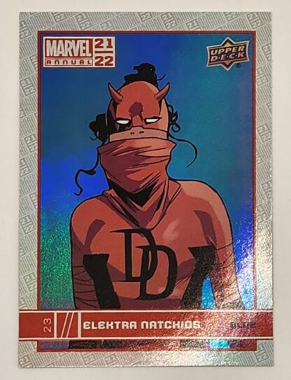 Elektra Natchios Blue Upper Deck 2021 Marvel Comic Card #23