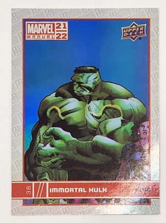 Immortal Hulk Blue Upper Deck 2021 Marvel Comic Card #36