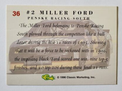 RCR Enterprises #3 GM Goodwrench Chevrolet Classic 1996 NASCAR Card #32 Back