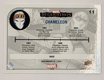 Chameleon Marvel Beginnings Upper Deck 2022 Volume 2 Series 1 Marvel Card #11 back