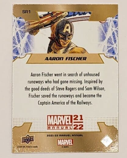 Aaron Fischer Upper Deck 2021 Marvel Comic Card Star Rookies #SR1 Back