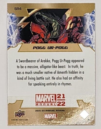 Pogg Ur-Pogg "Star Rookies" Upper Deck 2021 Card #SR4 Back