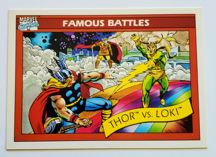 Thor vs Loki Marvel 1990 Impel Marketing Comic Card #122